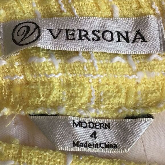 Versona MODERN Yellow White Tweed Sailor Button Wide Leg Shirts NEW - Picture 12 of 15